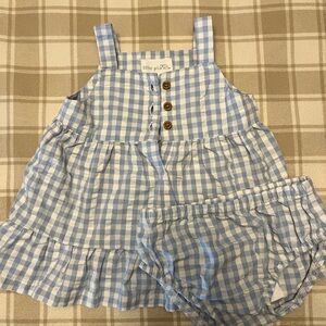 Blue and White Little Planet Dress Set